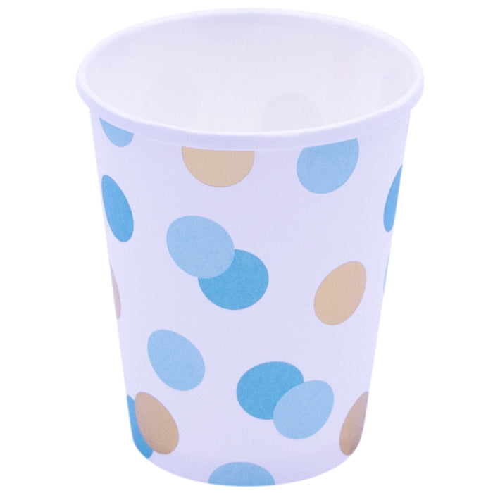Blue & Gold Dots Tableware Party Pack