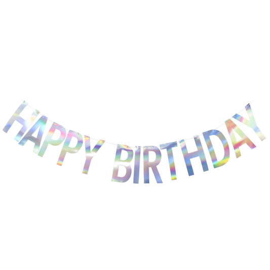 Iridescent Happy Birthday Banner