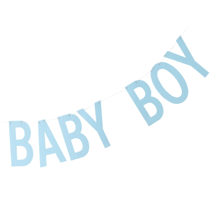 Blue Baby Boy Banner Paper: Paper Baby Shower Banner 2 Metres | Party Save Smile