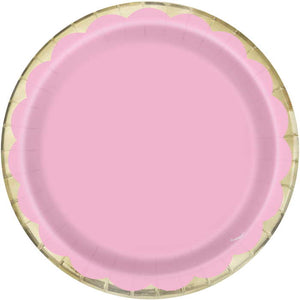 Pink Pastel Paper Plates Scalloped Pack of 10