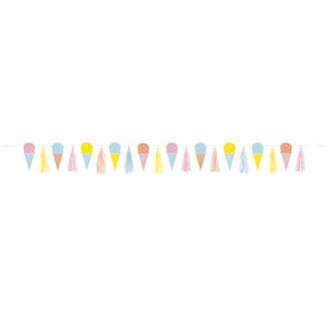 Ice Cream Cone Garland with Tassels 1.8 Metres