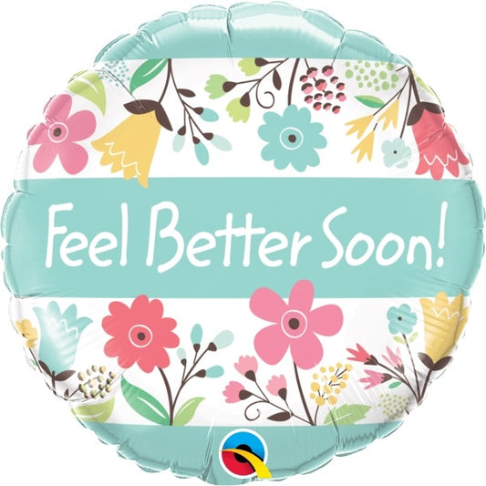 Feel Better Soon Floral Foil Balloon 18 Inch | Party Save Smile