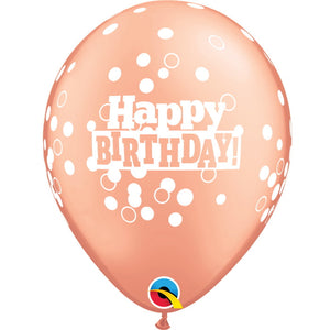 Latex Happy Birthday Balloons Rose Gold 11 Inch