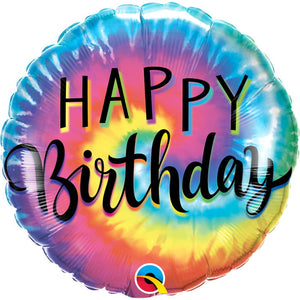 Tie Dye Happy Birthday Foil Balloon 18 Inch