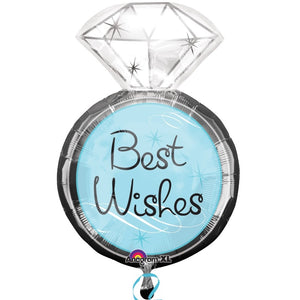 Best Wishes Wedding Ring Shaped Foil Balloon 27 inches