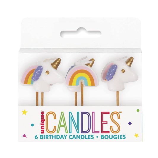 Unicorn and Rainbow Cake Candles.