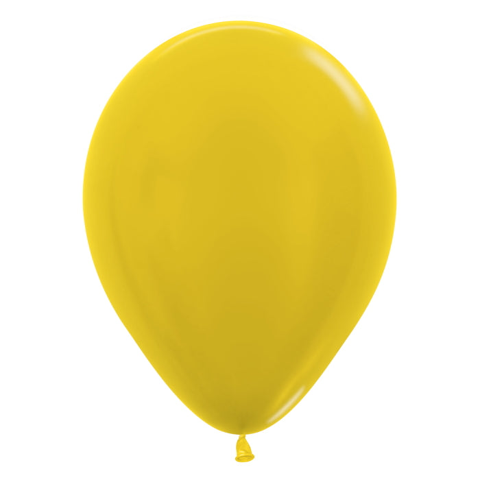 Metallic Yellow Latex Balloons 5 Inch Sempertex | Party Save Smile