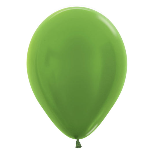 Lime Green Metallic Latex Balloons 5 inch Sempertex | Party Save Smile