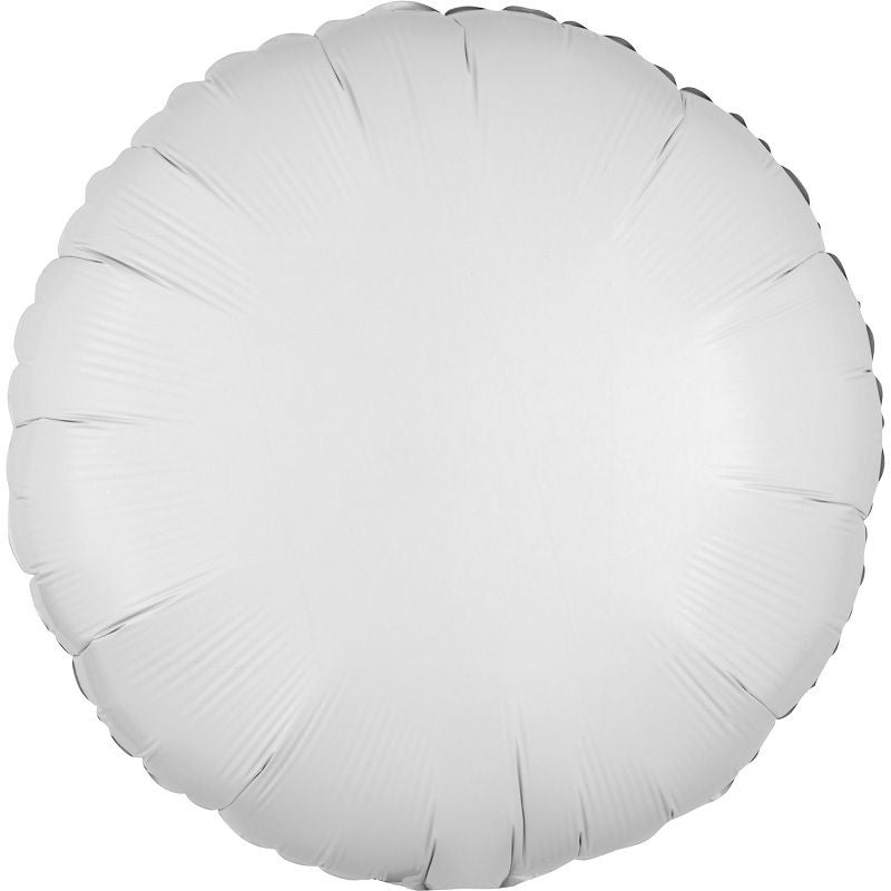 White Circle Foil Balloons Anagram 18 Inches | Party Save Smile