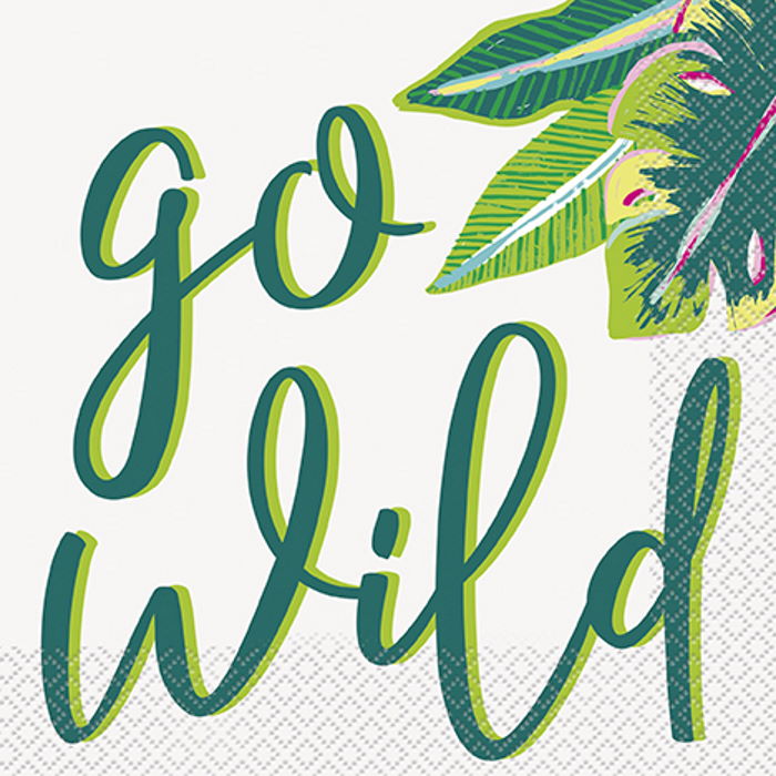 Botanical Leaves Paper Napkins 16 Pack | Party Save Smile