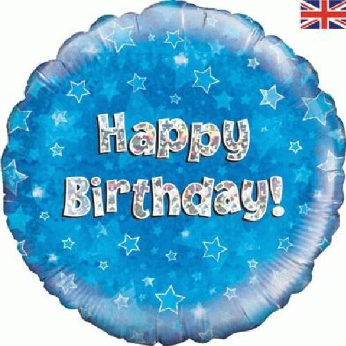 Blue Star Happy Birthday Foil Balloons