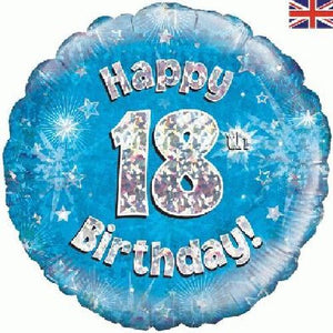 Happy 18th Birthday Blue Foil Balloon 18 Inch