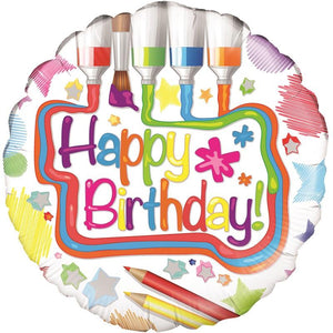 Art Happy Birthday Foil Balloon 18 inches