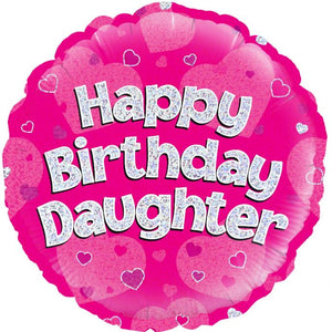 Happy Birthday Daughter Pink Hearts Foil Balloon 18 Inch