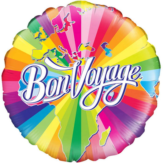 Rainbow Bon Voyage Foil Balloon 18 Inches | Party Save Smile