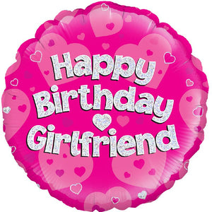 Happy Birthday Girlfriend Pink Foil Balloon 18 Inch