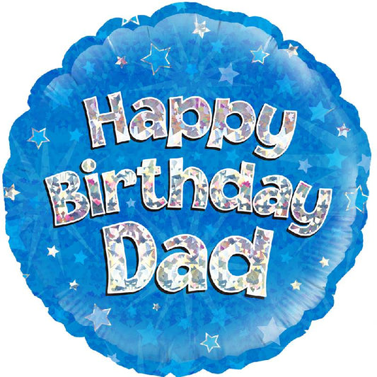 Happy Birthday Dad Blue Foil Balloon 18 Inch | Party Save Smile
