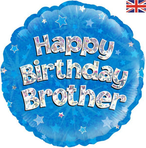 Happy Birthday Brother Blue Foil Balloon 18 Inch