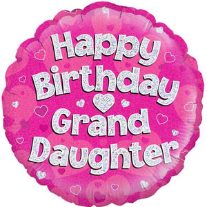 Happy Birthday Grandaughter Pink Foil Balloon 18 Inch