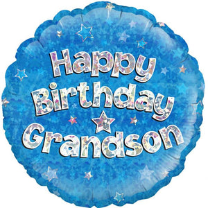 Happy Birthday Grandson Blue Foil Balloon 18 Inch