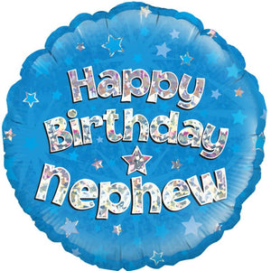 Happy Birthday Nephew Blue Foil Balloon 18 Inch