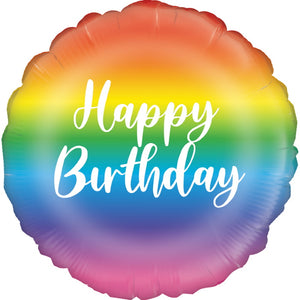 Ombre Rainbow Birthday Foil Balloon 18 Inches