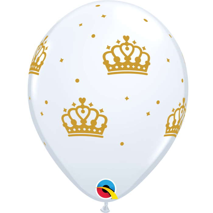 Crown Print Latex Balloons Pack of 6 | Party Save Smile