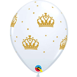 Crown Print Latex Balloons Pack of 6