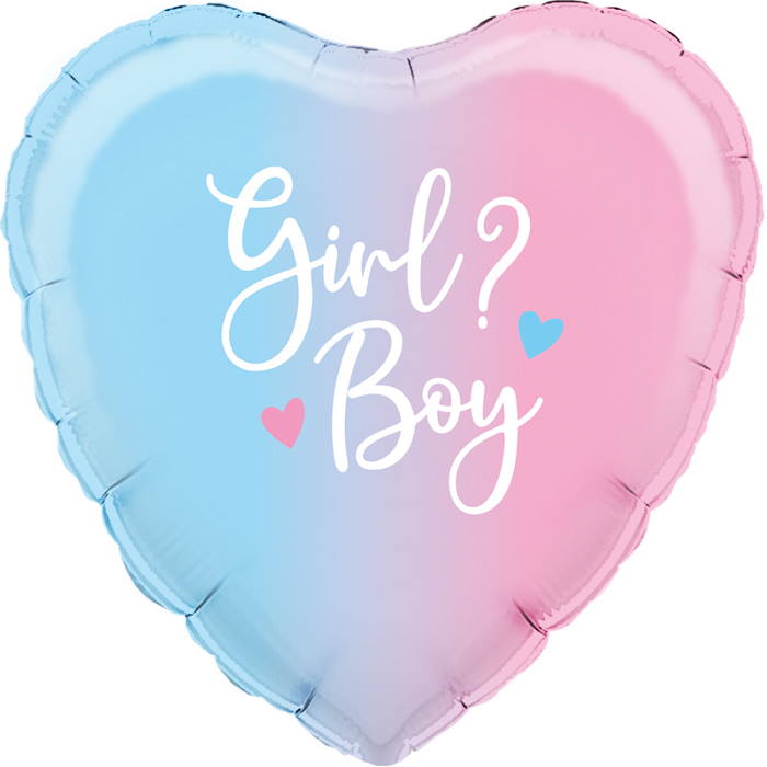 Ombre Heart Boy or Girl Foil Balloon 18 Inches | Party Save Smile