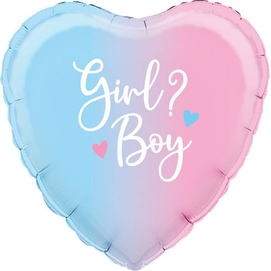 Ombre Heart Boy or Girl Foil Balloon 18 Inches | Party Save Smile