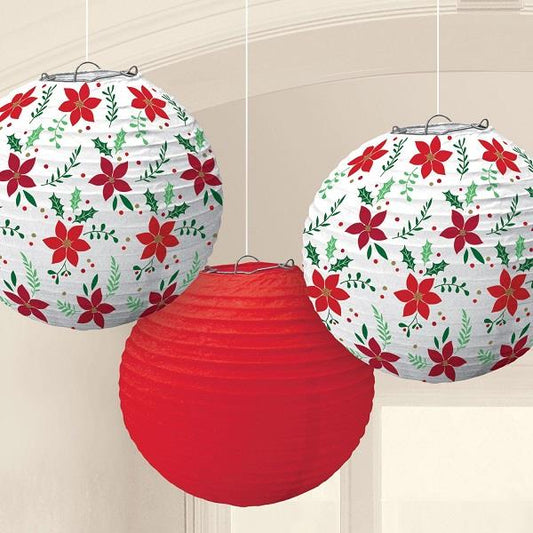 Christmas Paper Lanterns - Snowflakes Pack of 3 | Party Save Smile
