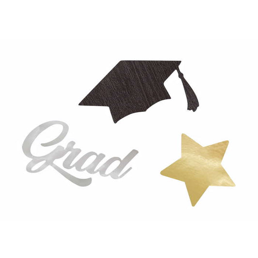 Graduation confetti with stars & graduation caps print.