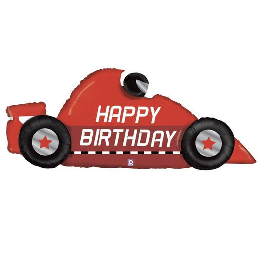 Happy Birthday Race Car Foil Balloons 56 Inches | Party Save Smile