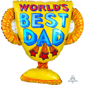 Best Dad in the World Trophy Foil Balloon 26 inches