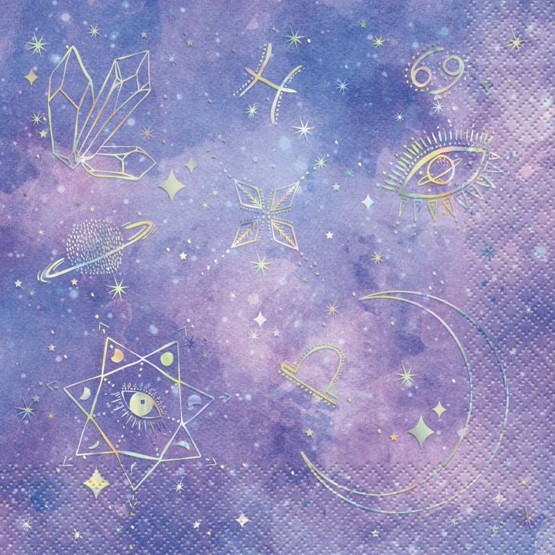 Purple Galaxy Lunch Napkins Pack of 16 | Party Save Smile