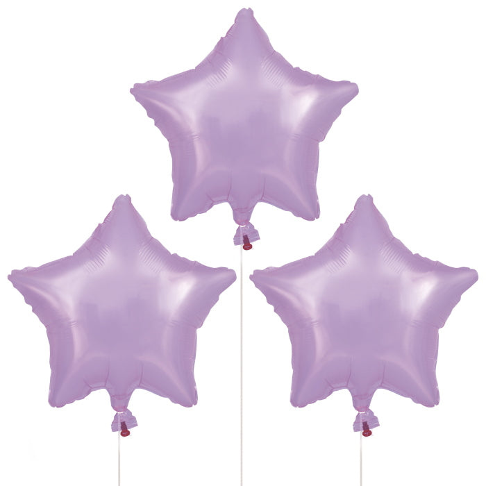 Transulent Purple Star Foil Balloons 18 inches Pack of 3 | Party Save Smile