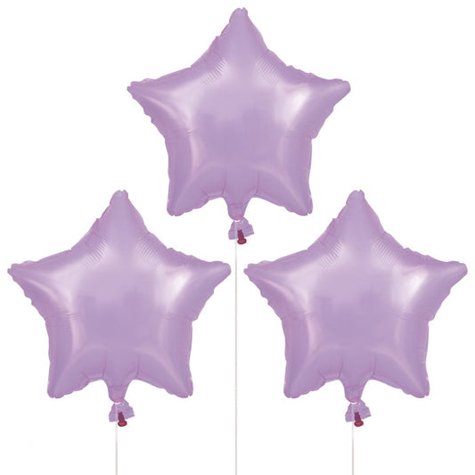 Transulent Purple Star Foil Balloons 18 inches Pack of 3 | Party Save Smile