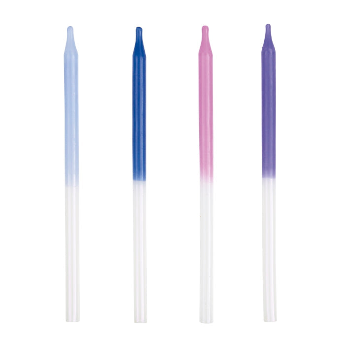 Iridescent Metallic Assorted Cake Candles Pack of 12 | Party Save Smile