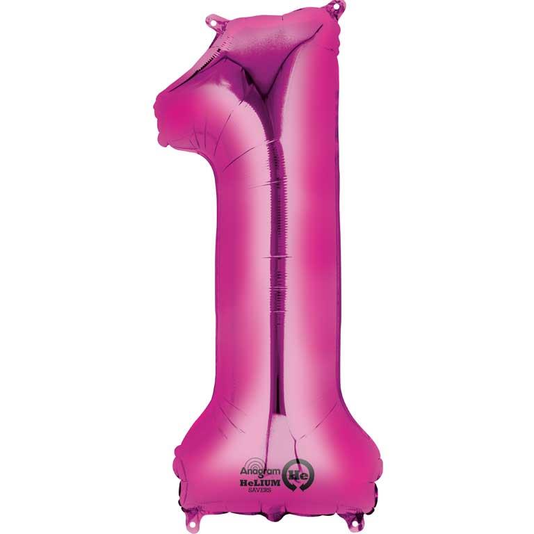 Helium Foil Balloon 1 - Pink Anagram 35 inch | Party Save Smile