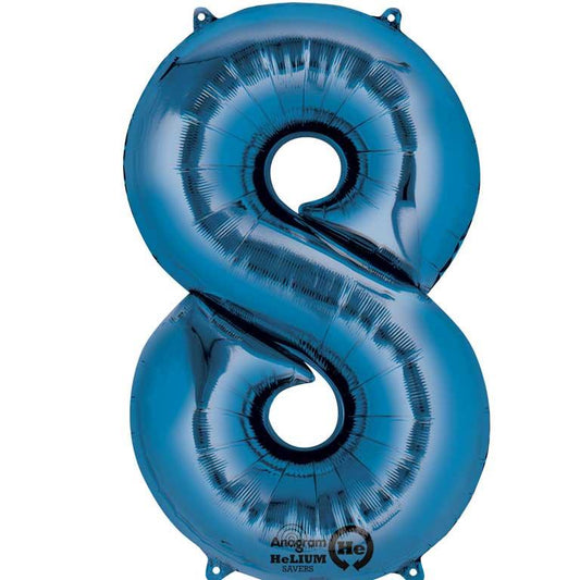 Blye Number 8 Foil Balloons Anagram 35 inch | Party Save Smile