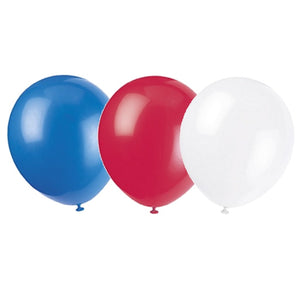 Red White and Blue Party Latex Balloons Pack of 15