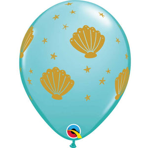Seashell Print Latex Balloons Pack of 6
