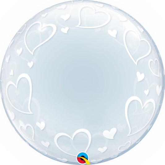 Hearts Qualatex Deco Bubble Party Balloon