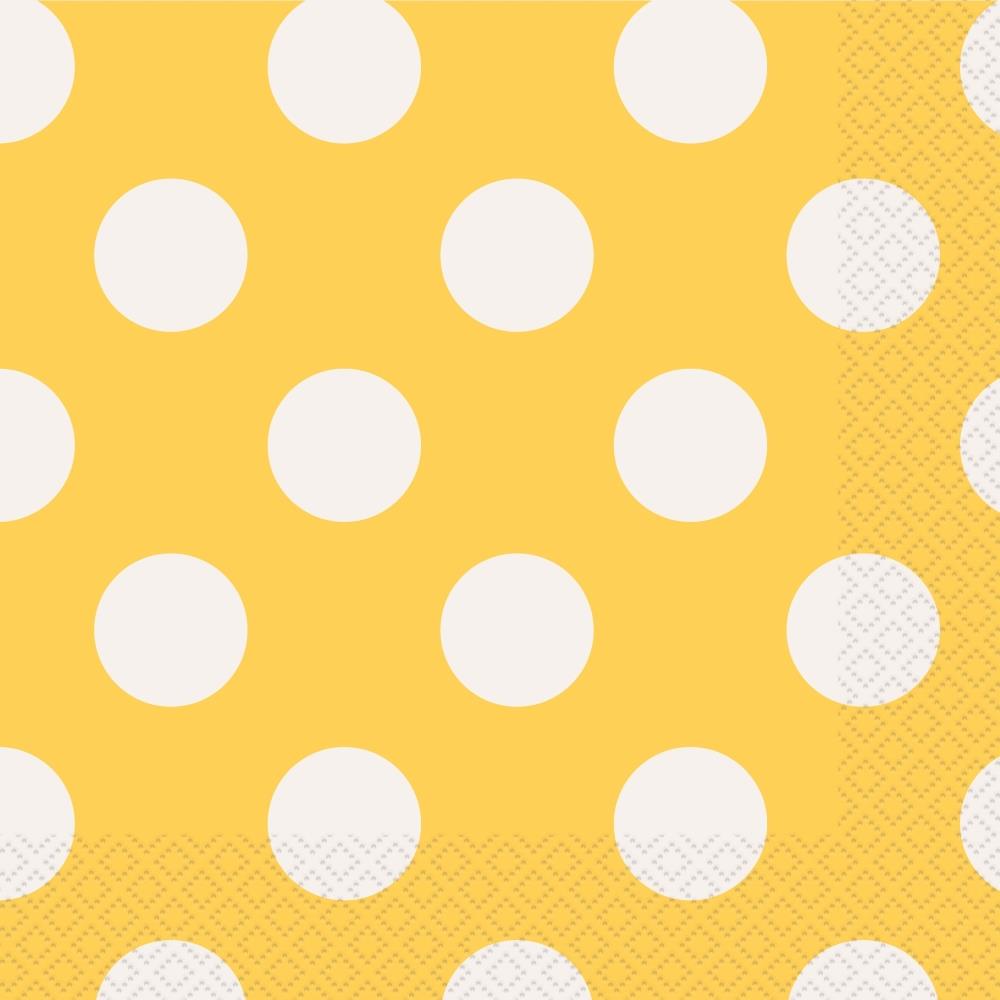 Yellow Polka Dot Party Pack: Tableware Party Kit