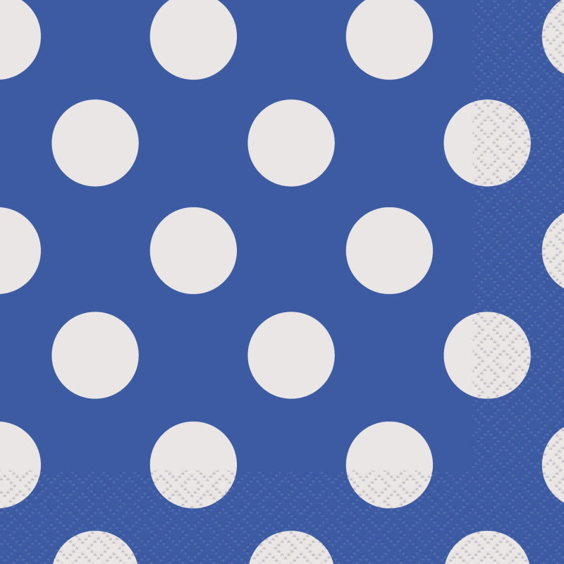 Royal Blue & White Polka Dots Party Pack: Tableware Party Kit