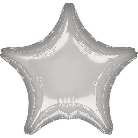 Silver Star Foil Balloons Anagram 18 Inches | Party Save Smile