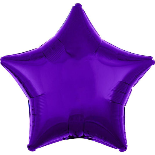 Dark Purple Star Foil Balloon - Anagram 18 Inch | Party Save Smile