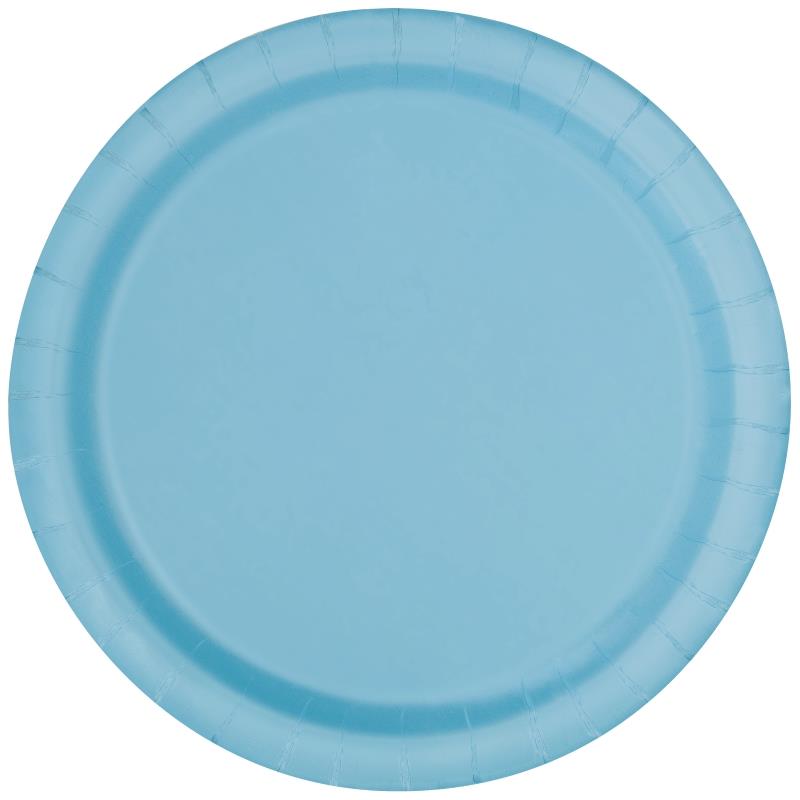 Baby Blue Party Plates 23cm Pack of 16 | Party Save Smile