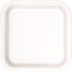 White Square Party Plates Pack of 14