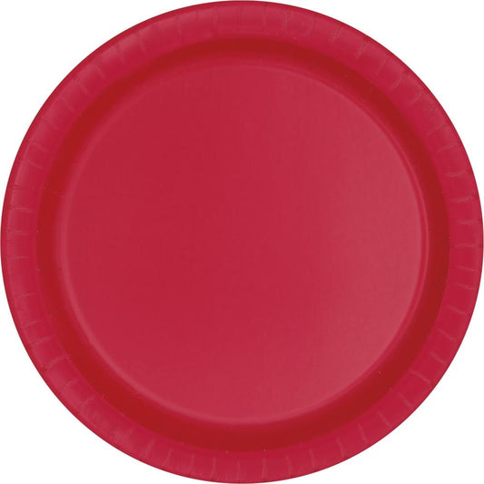 Red Party Plates 23cm Pack of 8 | Party Save Smile